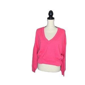 Abound Pink V-Neck Knit Sweater Size Small